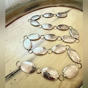 Vintage Southwestern Metal Silver Concho Wrap Belt